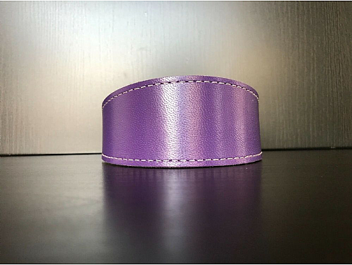 Lined Hot Purple - Whippet Leather Collar - Size M