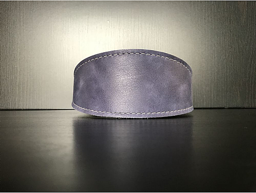 Lined Powder Purple - Greyhound Leather Collar - Size L