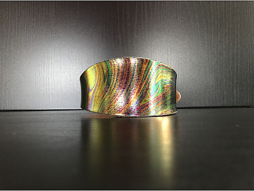 Rainbow Metallic - Whippet Leather Collar - Size S