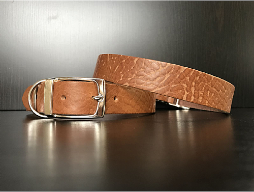 Light Brown - Leather Dog Collars - Size L
