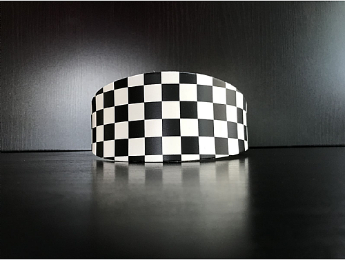 Chequered - Greyhound Leather Collar - Size L