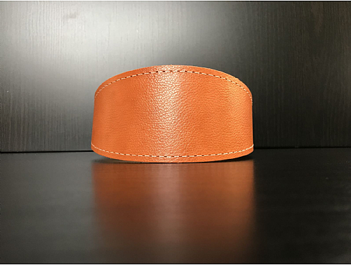 Lined Orange Peel - Greyhound Leather Collar - Size L