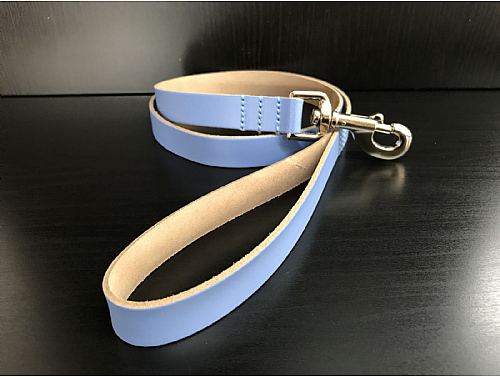 Sky Blue - Real Leather Dog Lead - 110 cm