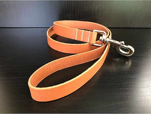 Light Brown - Real Leather Dog Collar - 110 cm
