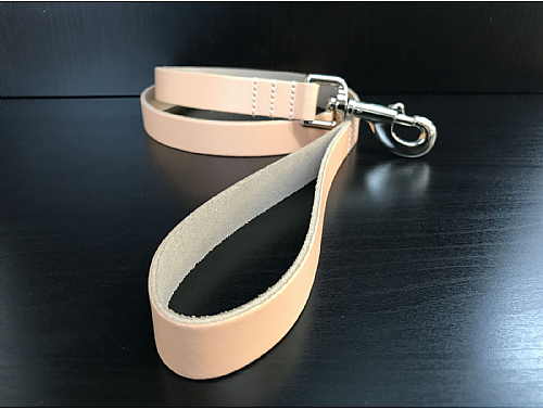 Peach Matte - Real Leather Dog Lead - 110 cm