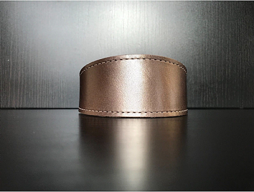 Lined Satin Brown - Whippet Leather Collar - Size M